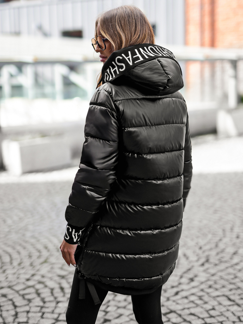 Női téli kabát fekete OZONEE JS/5M3188/392Z