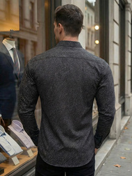 Férfi ing fekete OZONEE V/V184Z