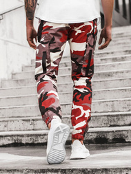 Férfi nadrág jogger bordó-bézs OZONEE O/11102