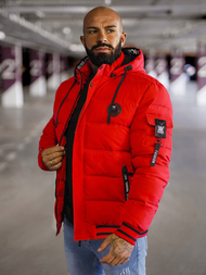 Férfi kabát piros OZONEE JS/57M7501/270