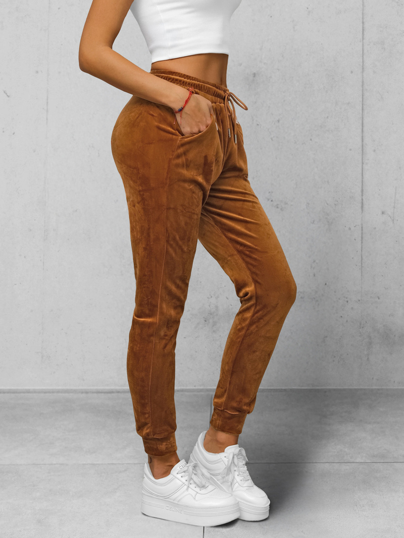 Női Velúr Melegítő Nadrág Barna OZONEE JS/8K1532/33