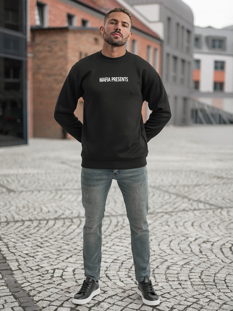 Férfi Melegítő Felső Fekete OZONEE JS/65B3919/3