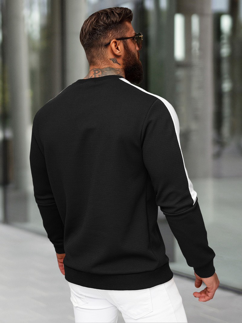 Férfi Pulóver Fekete OZONEE O/P2033Z