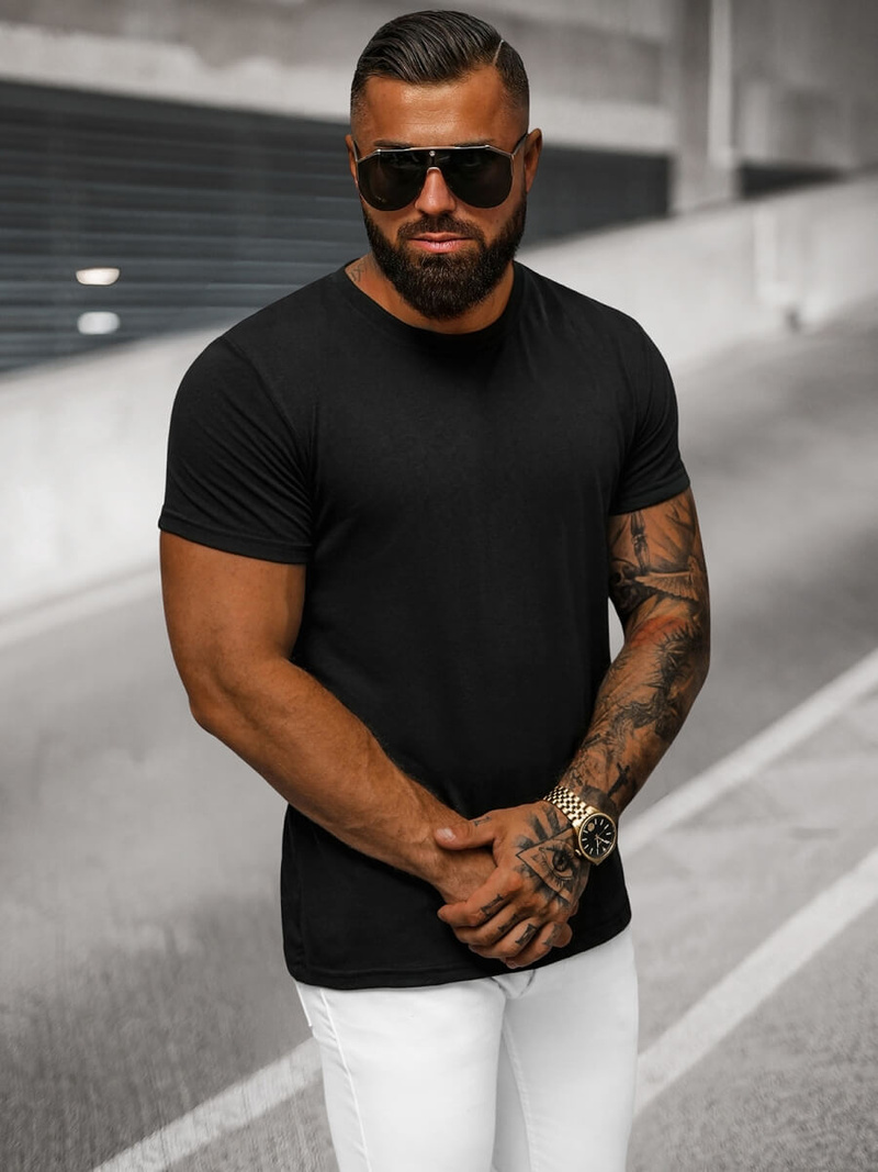 Férfi Póló Fekete OZONEE O/T1277/3