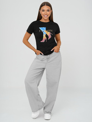 Női polo fekete OZONEE JS/96T690/3