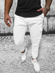 Férfi jogger nadrág fehér OZONEE O/PAN23023