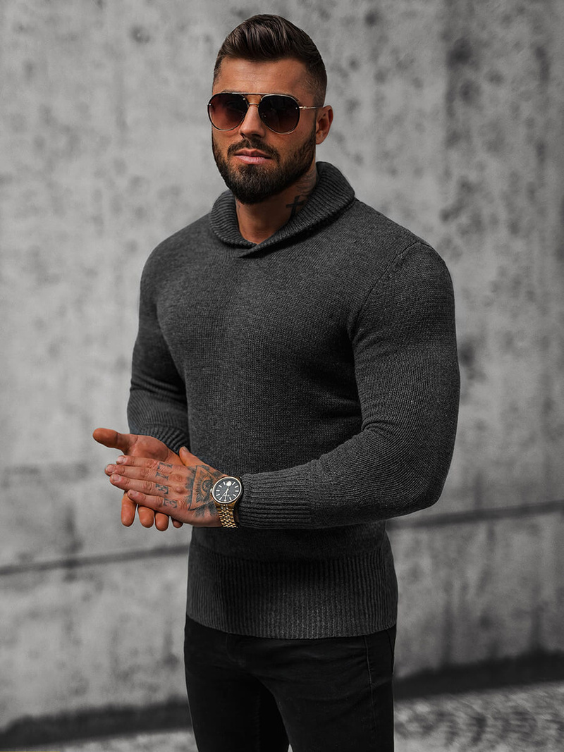 Férfi Pulóver Grafit OZONEE NB/MM6018/3Z