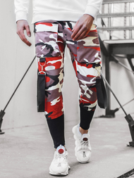 Férfi nadrág jogger bordó-bézs OZONEE G/11133