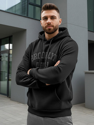 Férfi kapucnis felső fekete OZONEE JS/8B1969/3