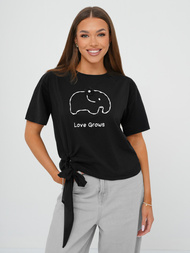 Női polo fekete OZONEE JS/RJ77247