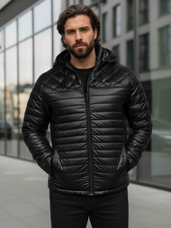 Férfi Steppelt Kabát Fekete OZONEE JS/16M9328/392BZ