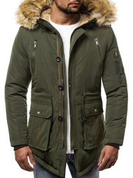 Férfi téli parka kabát zöld OZONEE JB/1072