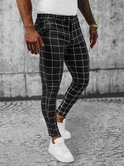 Férfi Chino Nadrág Fekete OZONEE O/P4009