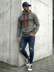 Férfi kapucnis felső grafit OZONEE JS/8B1735/5Z