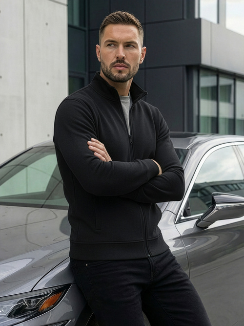 Férfi Pulóver Fekete OZONEE JS/2002Z