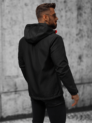 Férfi kapucnis softshell kabát fekete-piros OZONEE JS/HH022/1CZ