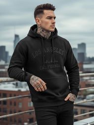 Férfi kapucnis felső fekete OZONEE JS/8B1972/3