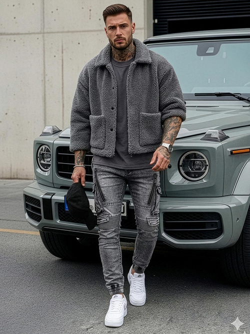 Férfi farmer nadrág grafit OZONEE O/E10017Z