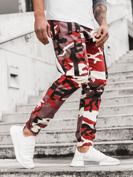 Férfi nadrág jogger bordó-bézs OZONEE O/11102