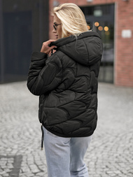 Női téli kabát fekete OZONEE JS/5M3336/392Z