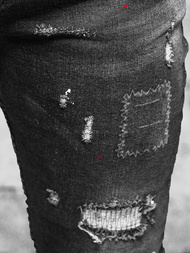 Férfi Farmer Nadrág fekete OZONEE O/MB463