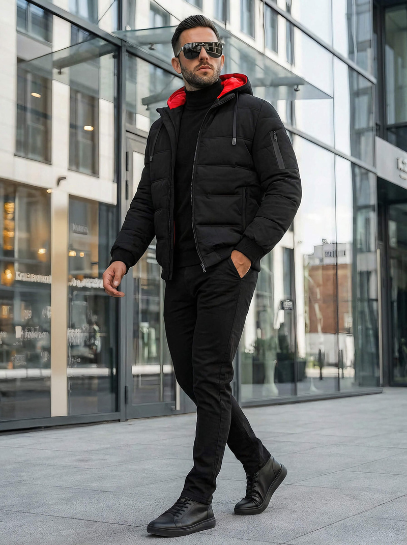 Férfi kabát fekete OZONEE JS/31M5003Z