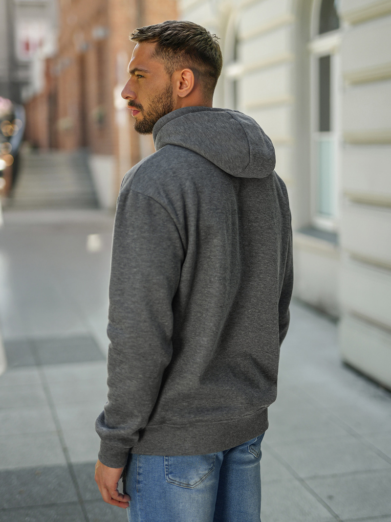 Férfi kapucnis felső grafit OZONEE JS/8B1773/5