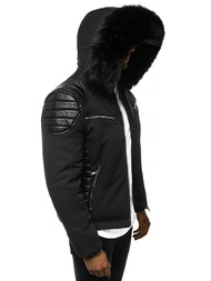 Férfi téli kabát fekete OZONEE O/99101Z 