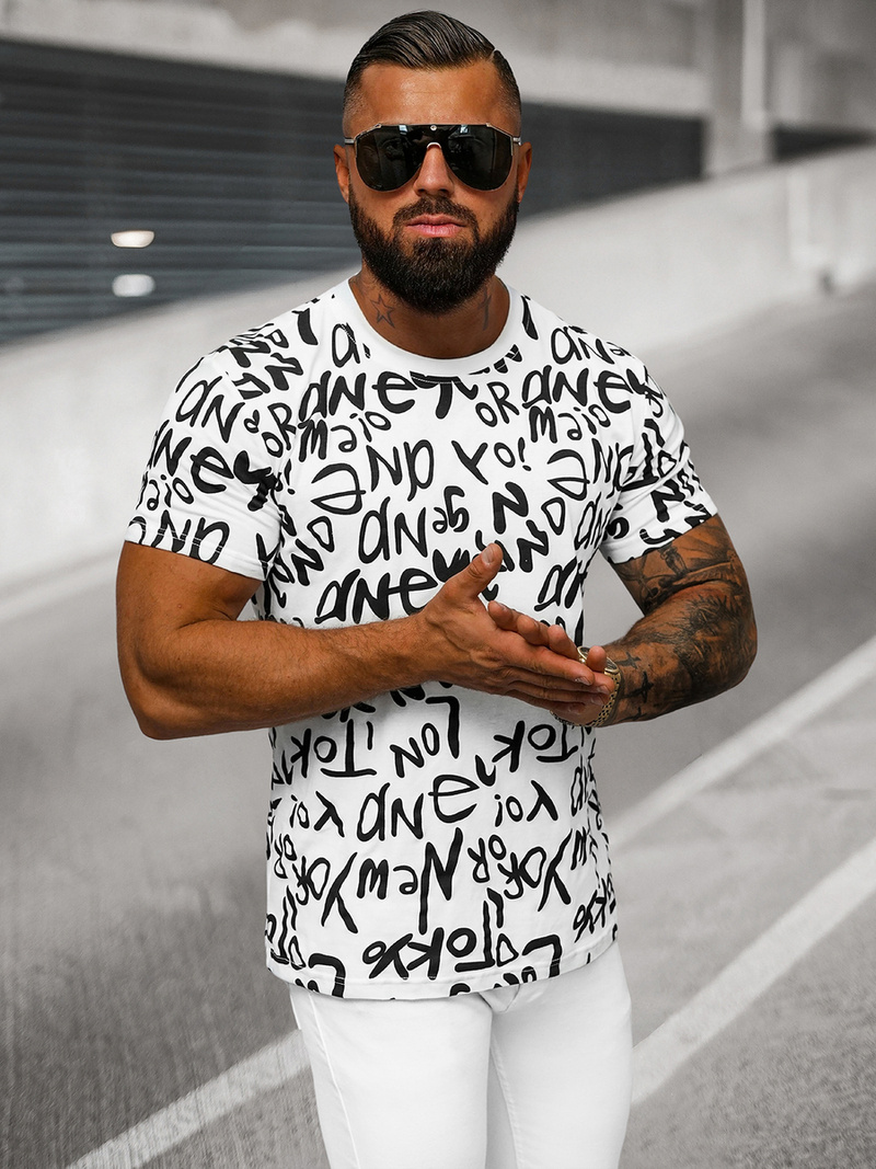 Férfi Póló Fehér OZONEE O/T1268/1