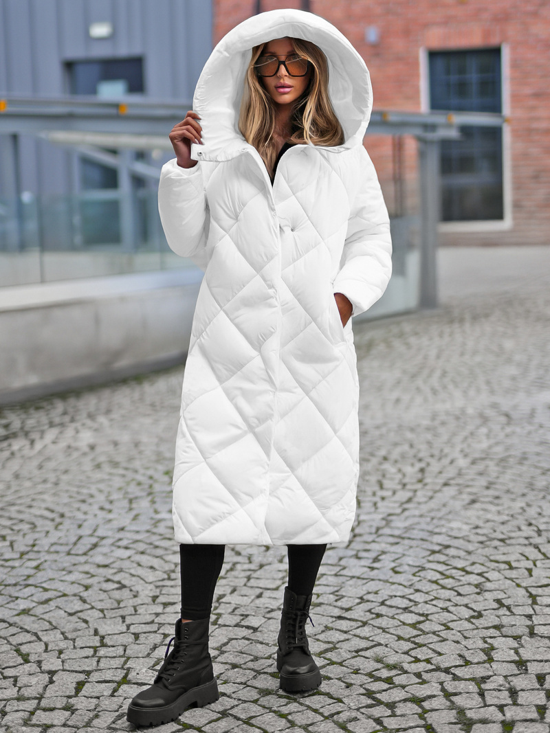 Női téli kabát fehér OZONEE JS/5M3173/281Z