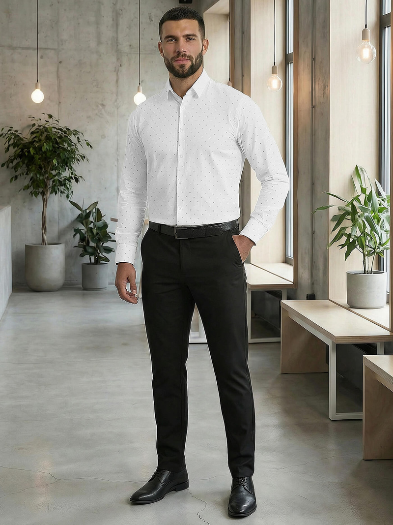 Férfi Ing Fehér OZONEE V/V180Z