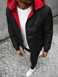 Férfi átmeneti megfordítható kabát piros OZONEE JS/M761/270