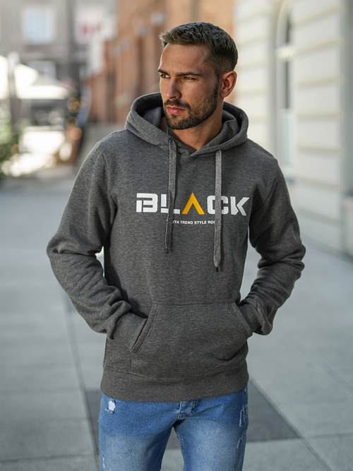 Férfi kapucnis felső grafit OZONEE JS/8B1756/5