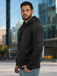 Férfi kapucnis felső fekete OZONEE JS/8B1983/3