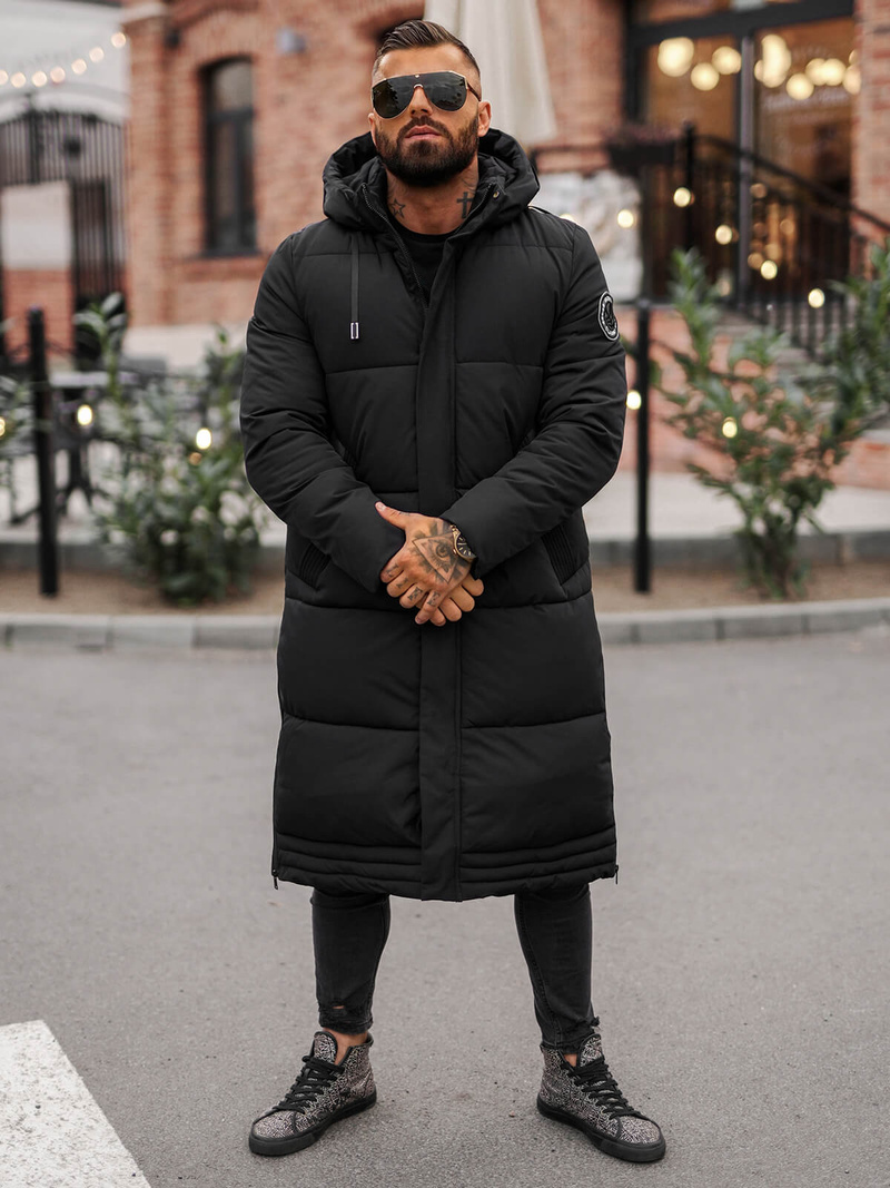 Férfi téli kabát fekete OZONEE JS/19M1290/392