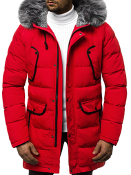 Férfi parka kabát piros OZONEE JB/JP1091