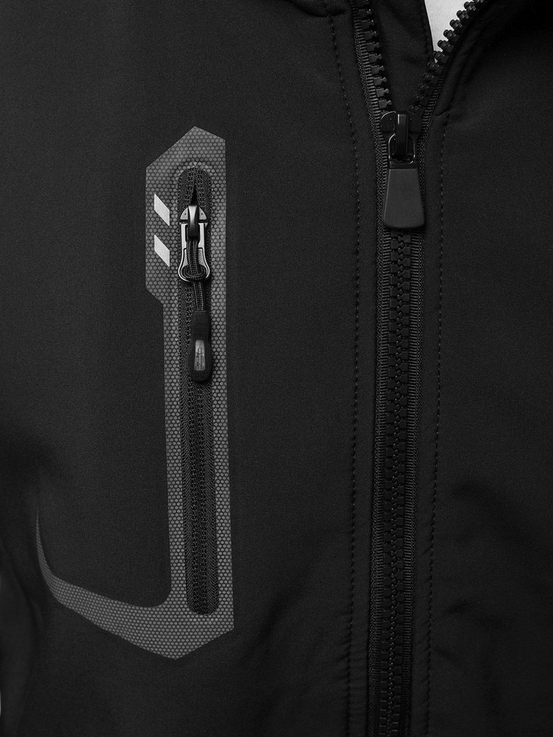 Férfi kapucnis softshell kabát fekete-narancs OZONEE GE/12267