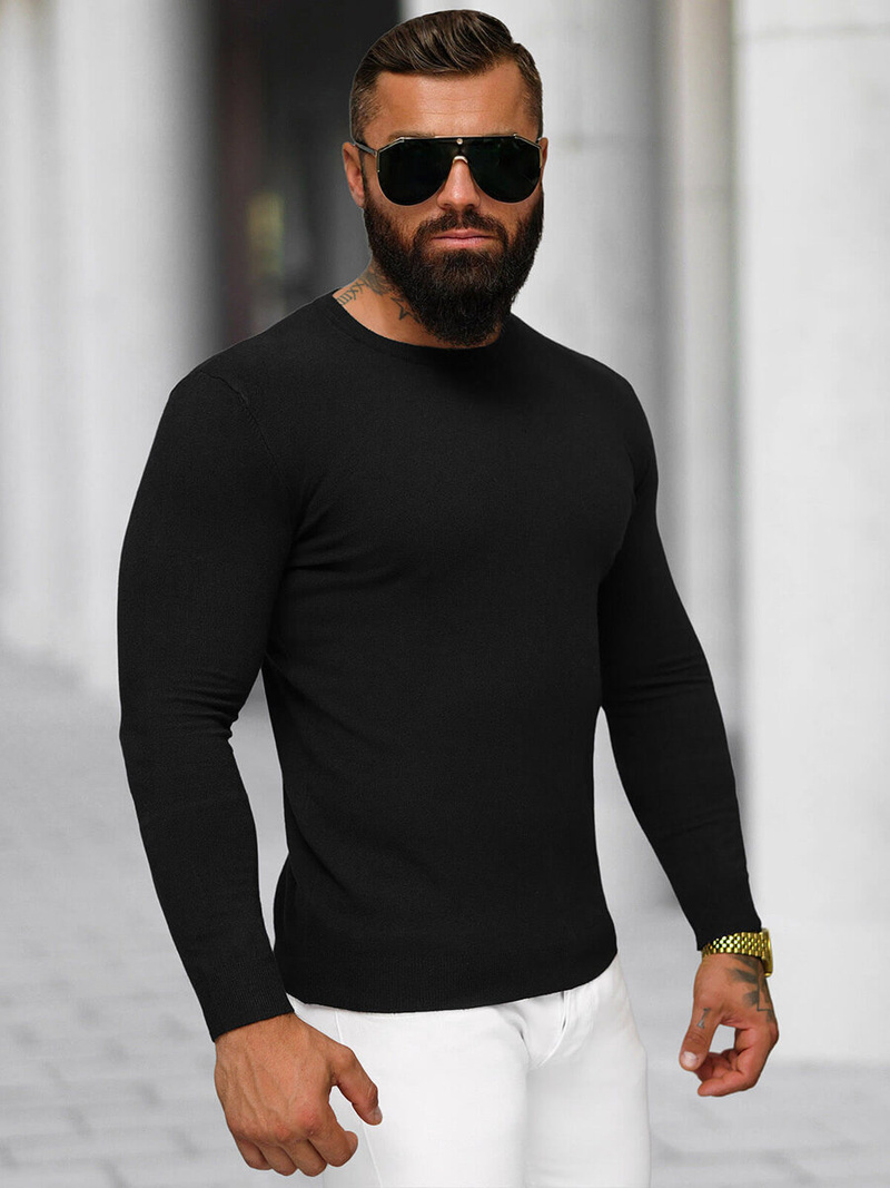 Férfi Pulóver Fekete OZONEE NB/MMB602/4Z