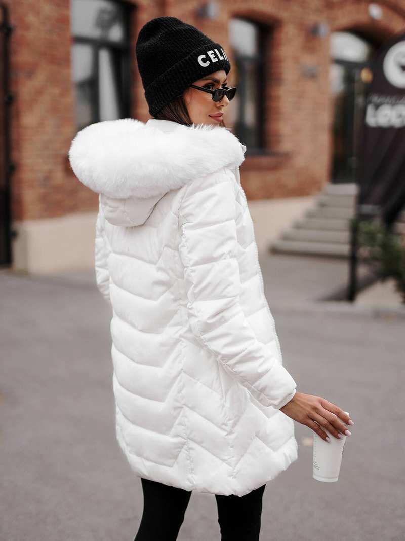 Női téli kabát fehér OZONEE JS/16M9121/281Z