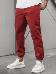 Férfi nadrág kordbársony Bordó OZONEE R/4083