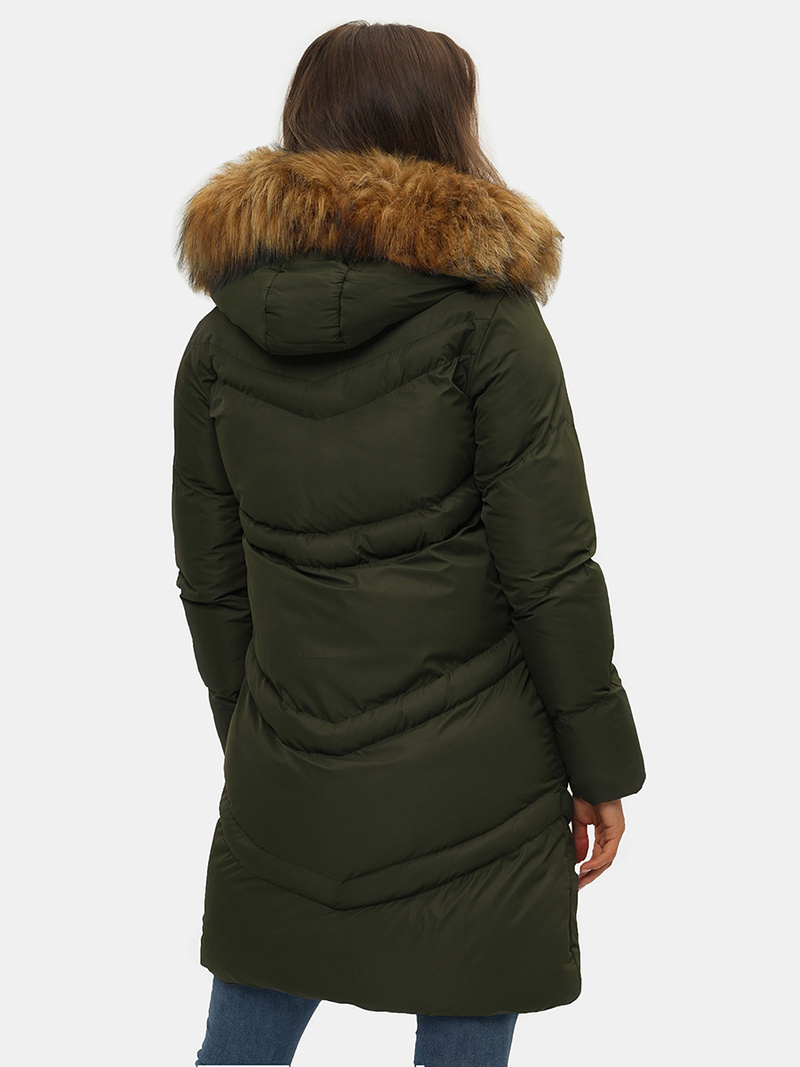 Női téli kabát Sötét-Zöld OZONEE JS/M731/136