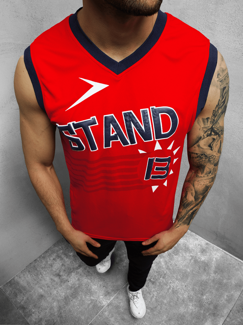 Férfi ujjatlan póló Piros OZONEE JS/68S10175