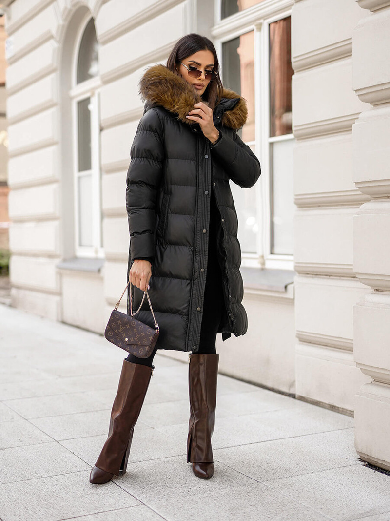 Női kabát fekete OZONEE JS/5M3298/392