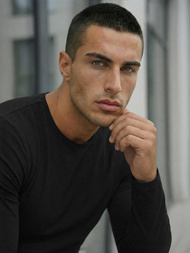 Férfi hosszú ujjú póló fekete OZONEE JS/DB71/1