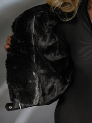 Női Bőrdzseki Fekete OZONEE JS/11Z8172Z