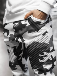 Férfi nadrág színű jogger Fekete-fehér OZONEE A/0952