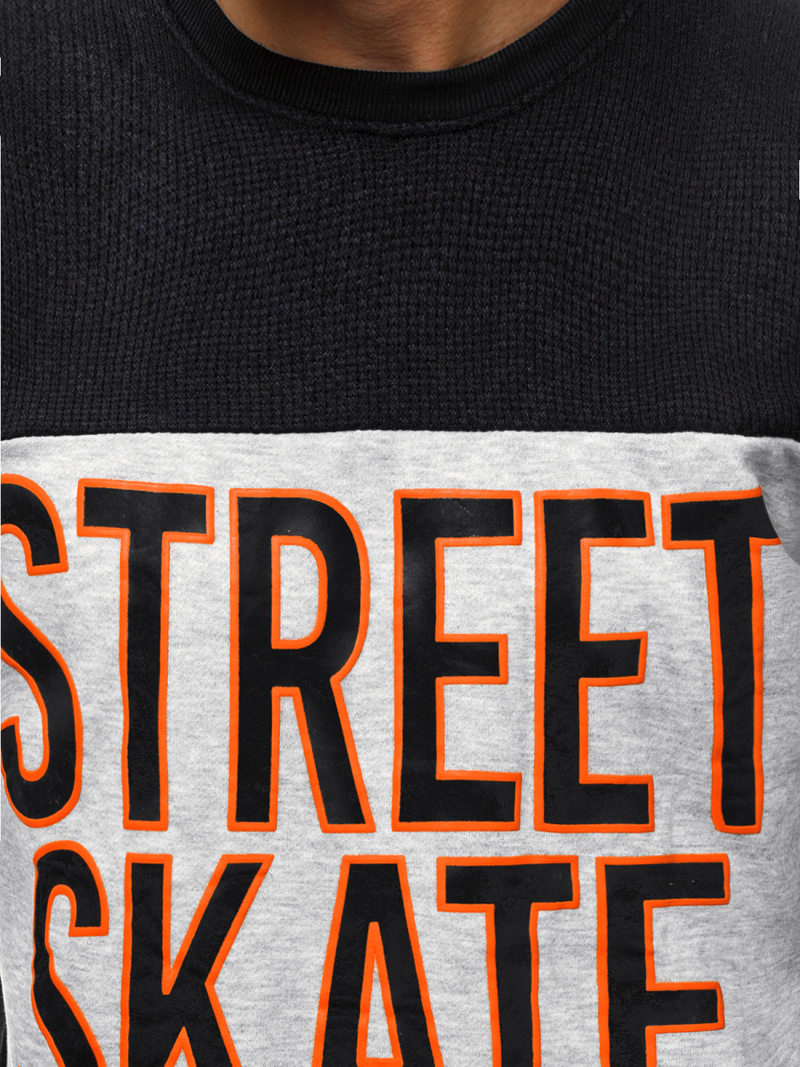 Férfi blúz Fekete OZONEE JS/KS1901Z