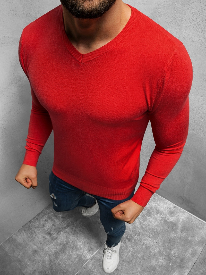 Férfi pulóver sötét piros OZONEE TMK/YY03/6