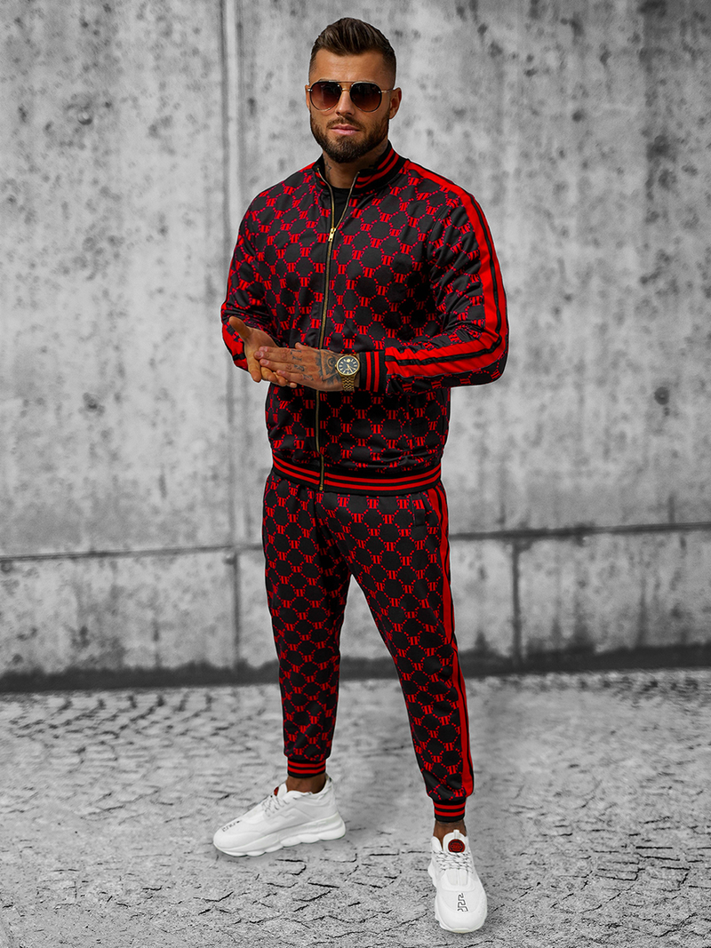 Férfi Melegítő Együttes Fekete-Piros OZONEE O/12136