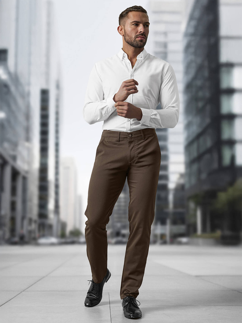 Férfi nadrág Barna OZONEE V/5100